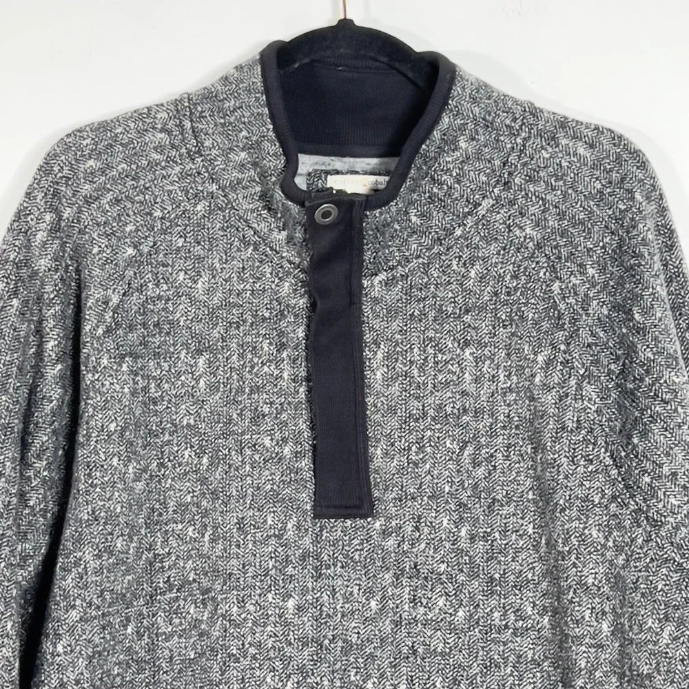 Carbon2Cobalt Herringbone Fleece 1/4 Zip Pullover Sweatshirt Mens Sz XL Gray